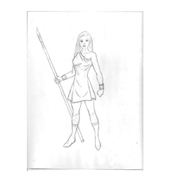 Woman Warrior Sketch Before