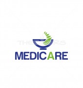 Green Coffee Affordable Medical Solution Logo Template