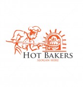 Hot Bakers Logo Design Vector