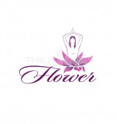 Lotus Yoga Premade Sports Logo Vector