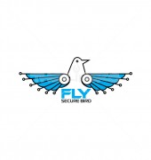 Flying Bird Digital Logo Vector