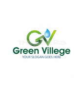 Green Village Healthy Food Shop Logo Template