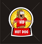 Hot Dog Fast Food Restaurant Logo Template