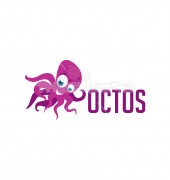 Purple Octopus Abstract Animal Logo Template