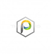 P Letter Hexagon Logo Template