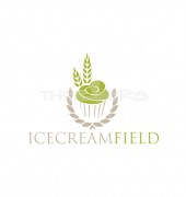 Ice Cream Field Delicious Food Shop Logo Template
