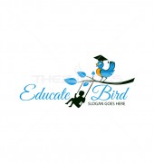Educate Bird Abstract Animal Logo Template