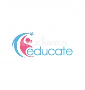 C Letter Children Logo Template