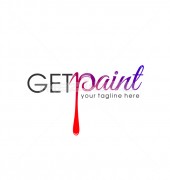 P Letter Paint Logo Template