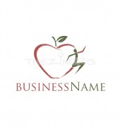 Apple Logo Template with Sports Man