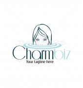 Charming Bath Pool Spa Care Logo Design