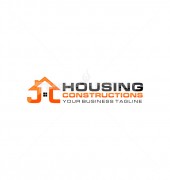 JC Letter Housing Abstract Real Estate Logo Outline