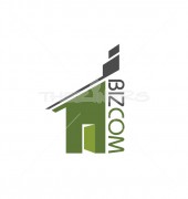 Green House Roof Abstract Real Estate Logo