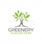 Tree Home Greenery Premade Abstract Product Logo Design