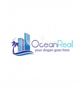 Ocean Real Abstract Real Estate Logo Outline
