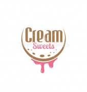 Cream Cake Bakery Food Logo Template