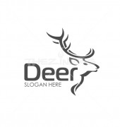 Deer Horn Head Pet Care Logo Template