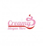 Spoon-N-Cherry Healthy Restaurant Logo Template