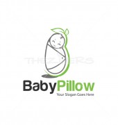 Baby Pillow Unique Nature Childcare Logo Template
