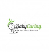 Baby Caring Creative Nature Logo Template