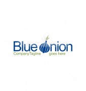 Blue Onion Delicious Food Shop Logo Template
