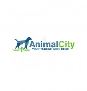 Abstract Animals Silhouette Pet Health Care Logo Design