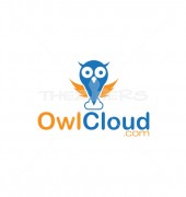 Fly Owl On Cloud Kids Learning Logo Template