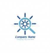 Ship Steering Wheel Logo Template