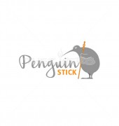 Penguin with Stick Affordable Logo Template