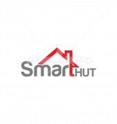 T Letter Smart Hut Abstract Real Estate Logo Outline