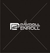 PE Letter Payroll Enroll Silver Logo Design