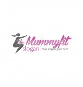 Stylish Fitness Mom Amazing Silhouette Logo Template
