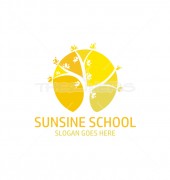 Sunshine School Tree Logo Design Template
