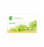 green visiting card with nature theme 